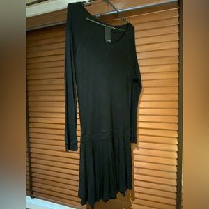Heather black long sleeve dress, small.